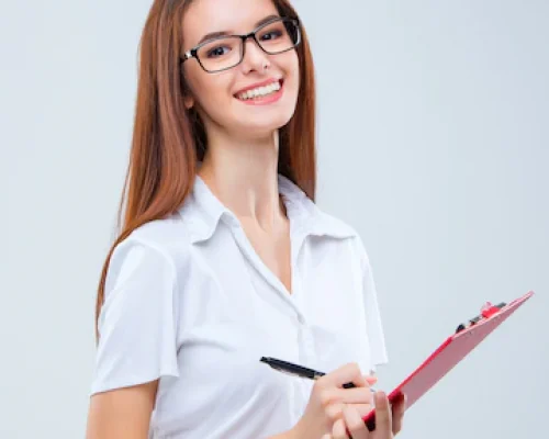 smiling-young-business-woman-glasses-with-pen-tablet-notes-gray_155003-17069
